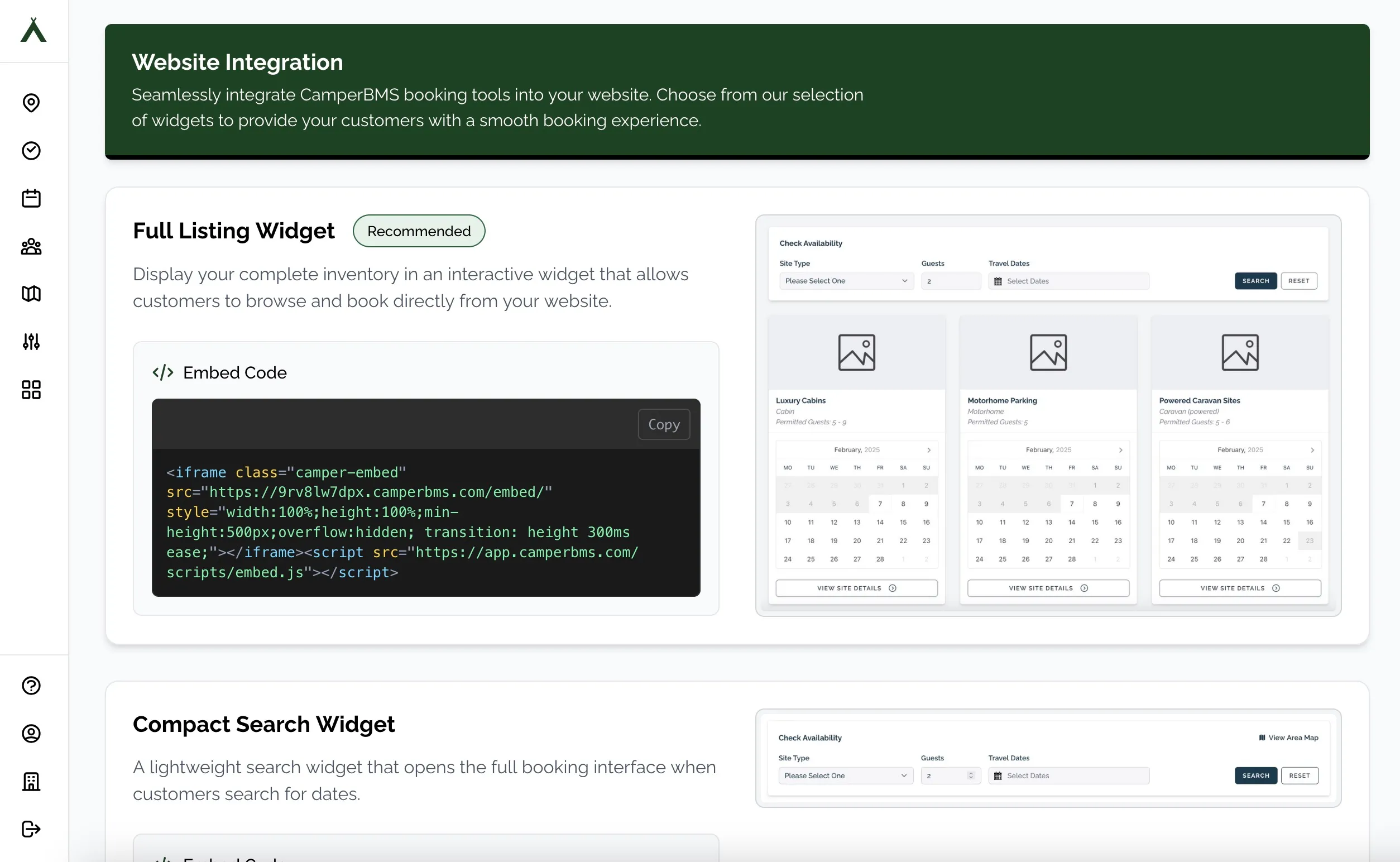 Camper BMS Widget Examples